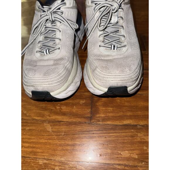 Hoka One One Bondi 6 Wide Running Shoes Womens Size 7 D Running Shoes Gray Navy - Picture 6 of 10